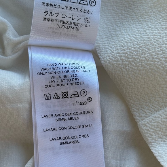 Lauren by Ralph Lauren Cream Crepe Shift Dress With Lace Bell Sleeves - Picture 9 of 11